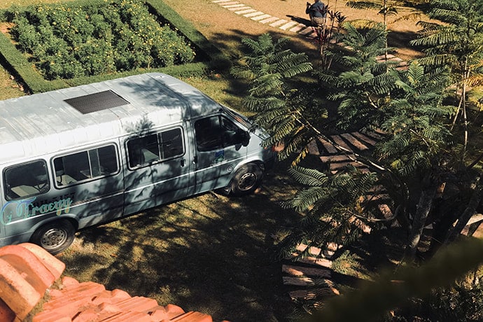 motorhome with solar panels