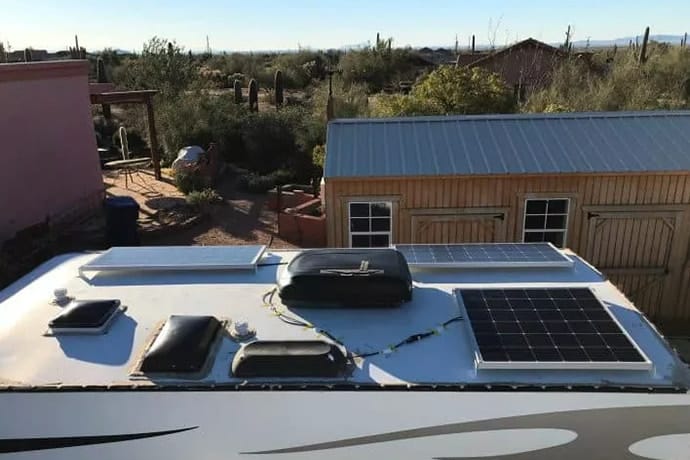 motorhome with solar panels